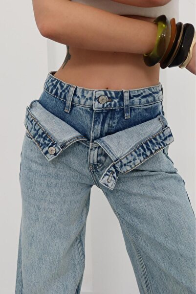 DENİKK TREND PREMIUM ΨΗΛΟΜΕΣΩΤΟ ΤΖΙΝ ΠΑΝΤΕΛΟΝΙ ΠΑΛΑΖΟ ΜΕ ΦΑΡΔΙΑ ΜΠΑΤΣΟΥΛΑ - P...