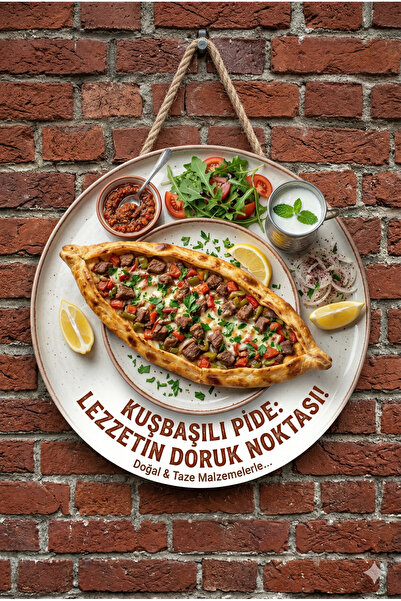 Mayeka Kuşbaşılı Pide Temalı Pideciler Kebapçılar Restoranlar İçin Ahşap Duva...