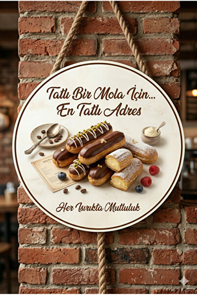 Mayeka Ekler Pasta Temalı Tatlıcılar Pastaneler Restoranlar İçin Ahşap Duvar ...