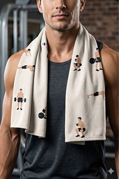 Piloji Erkek Sporcu Havlusu - Yüksek Emici Fitness ve Gym Havlusu - 50x100 cm...
