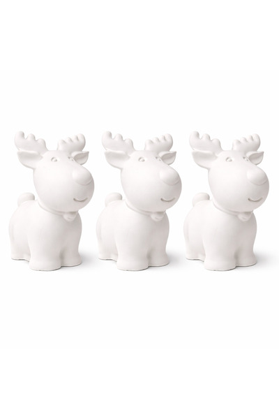 CREATIVITATEPLUS Set 3xFigurina ipsos Ren 3D, animale, 9.5x9.5cm