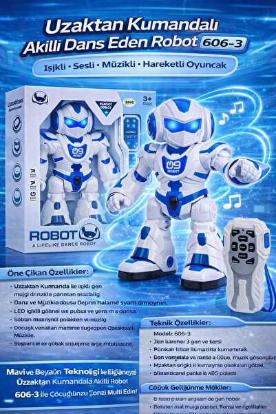 TRUST STORE Uzaktan Kumandalı Akıllı Dans Eden Robot Işıklı Sesli Müzikli Har...