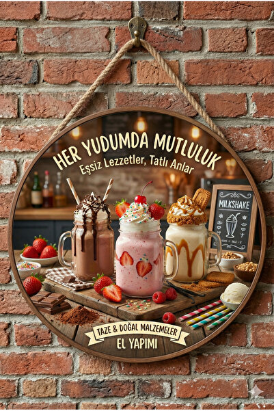 Mayeka Tablou decorativ cu ornament din lemn pentru ușă de perete, pentru caf...