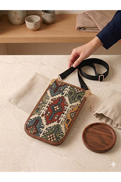 MODA Etnik Desenli Dokuma Telefonluk Omuz Çantası