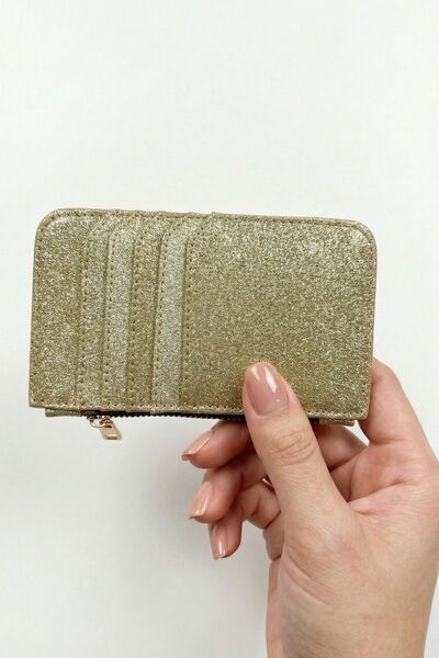 Rays Χρυσή λεπτομέρεια με φερμουάρ και λάμψη, Κάθετη θήκη κάρτας 234