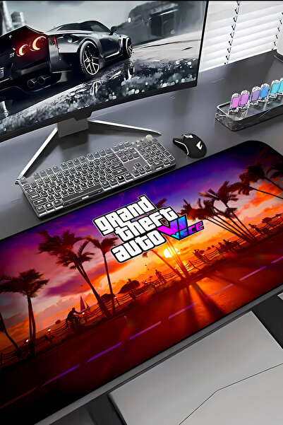 Charmbi GTA VI Θεματικό Mouse Pad Gaming 30x70 XXL, Μεγάλο Χαλάκι Γραφείου, Α...