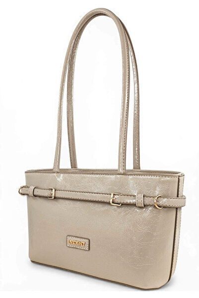 H&D COLLECTİON Μπεζ γυαλιστερή ζώνη με λεπτομέρεια κουβά, μοντέλο γυναικεία τ...