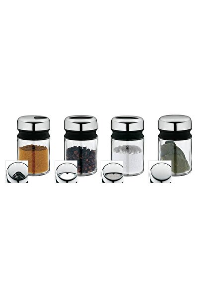 WMF 4 Parça Baharatlık Seti, 100 ml, Cam Baharat Kavanozu, Cromargan® Yüksek ...