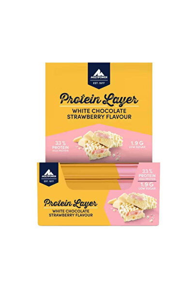MULTI Multipower Layer Protein Bar 18*50 gr - White Chocolate strawberry