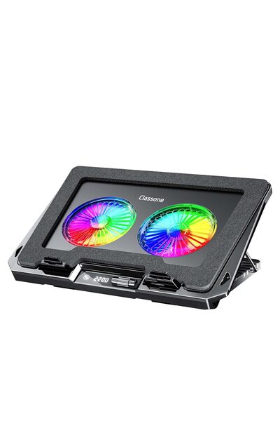 Classone GT102 Gaming Laptop Soğutucu, 2200rpm, Rgb Işıklı, Led Display, Note...