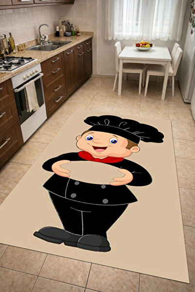 Home Kaymaz Dot Taban Dijital Baskılı Yıkanabilir Leke Tutmayan Mutfak Halısı...