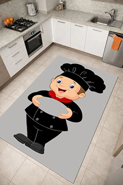 Home Kaymaz Dot Taban Dijital Baskılı Yıkanabilir Leke Tutmayan Mutfak Halısı...