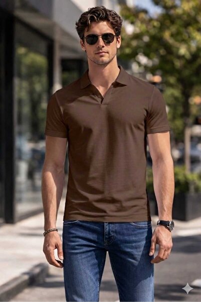 LG LAGULER Polo Collar Slim Fit Solid Color Lycra Combed Cotton Flexible Fabr...
