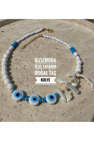 bizizmoda تصميم خاص وقلادة على شكل عين مصنوعة من الخرز الزجاجي