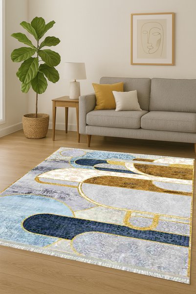 Home Kaymaz Dot Taban Dijital Baskılı Yıkanabilir Leke Tutmayan Halı Yolluk