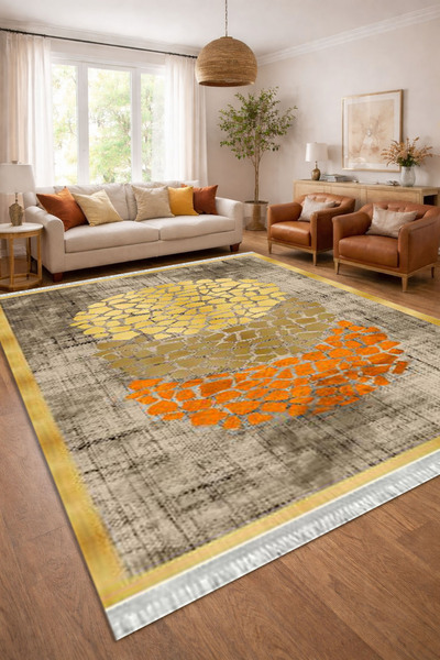 Home Kaymaz Dot Taban Dijital Baskılı Yıkanabilir Leke Tutmayan Halı Yolluk
