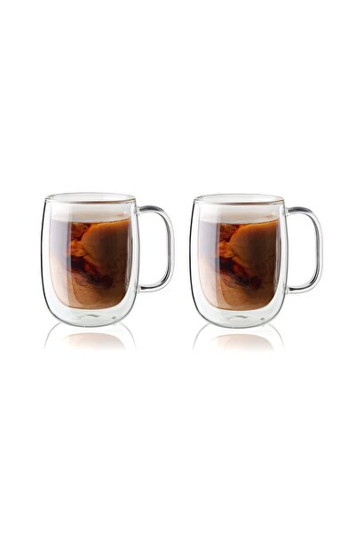 ZWILLING Sorrento Çift Camlı Kulplu 2'li Kahve Bardağı Seti, 355 ml, Cam, Şef...