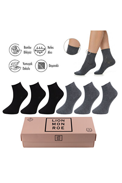 Lion Monroe Pure Bamboo Women's Elasticless Black-Grey Melange Seamless Premi...