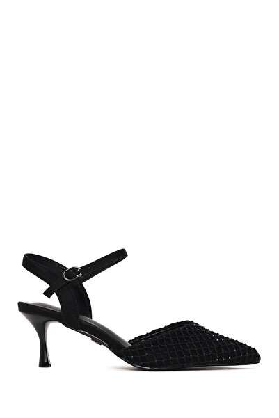 Derimod Γυναικεία μαύρα παπούτσια με αγκράφα στον αστράγαλο, ανοιχτή πλάτη, σ...