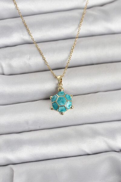 Butik 316L Steel Chain Gold Color Turtle Model Women's Necklace