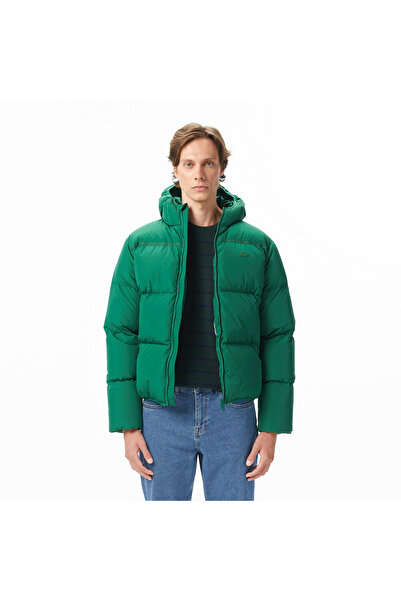 Lacoste Erkek Relaxed Fit Kapüşonlu Yeşil Mont