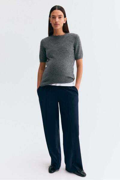 H&M بنطلون MAMA Before & After بتفاصيل طيات عريضة
