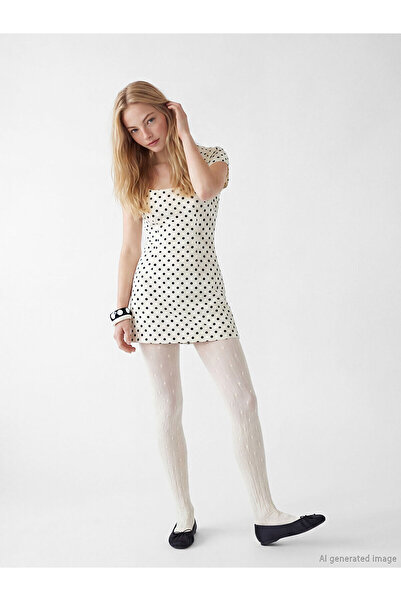 LC Waikiki Μίνι φόρεμα με τετράγωνο γιακά και πουά NEVAVM με διαφορά XSIDE Ec...