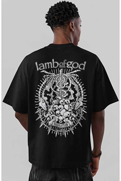 SEVBANO Μπλουζάκι Unisex Oversize με στάμπα στην πλάτη του συγκροτήματος Lamb...