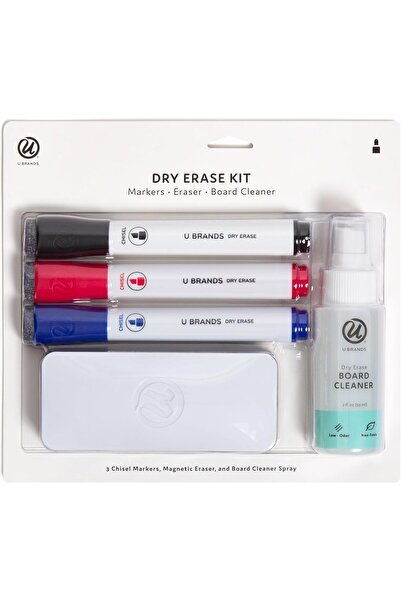 U Brands Dry Erase Board Accessories Set, Office Supplies, with Markers and E...