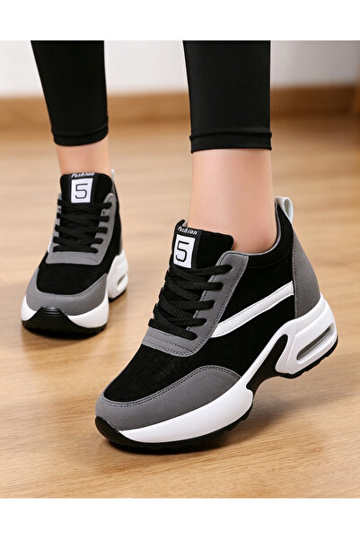 SOSENFER Women's Walking Shoes, Comfortable Soft Sole Height Increasing Sneakers