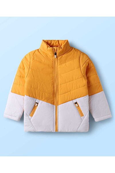 Pine kids Woven Full Sleeves Color Block Padded Jacket - Yellow & White