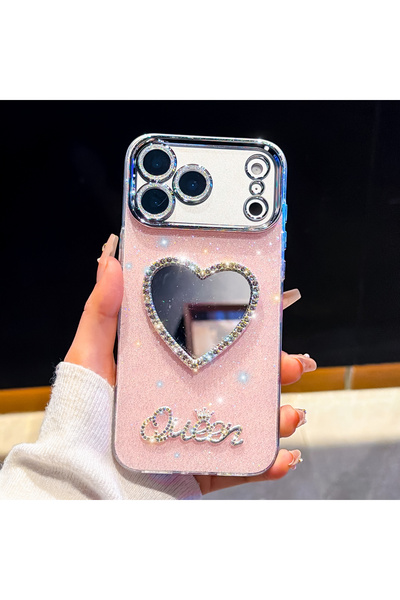 Generic iPhone 17 Pro Max Bling Heart Mirror Case – High Shine Glitter, Mirro...