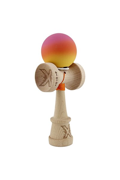 Cyrax Kendama X Original, Șnur 62/65 cm Gradient Roz/Roșu/Galben