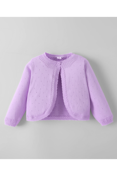 Mark & Mia Solid Full Sleeves Shrug - Purple