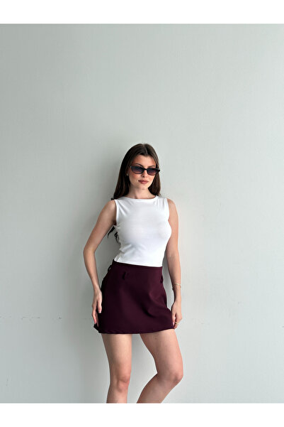 Liva Style Co بدلة بدون أكمام بياقة قاربية