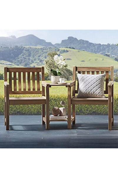 Maison Mex Set 2 fotolii cu masuta gradina/terasa, WISLEY, L.167,5 l.69 H.88,...