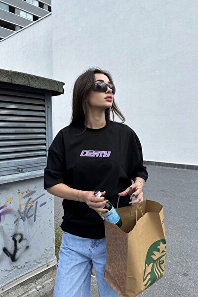 ZAVIXO Γυναικείο μπλουζάκι με στάμπα, oversized, 100% βαμβάκι, άνετο και κομψό