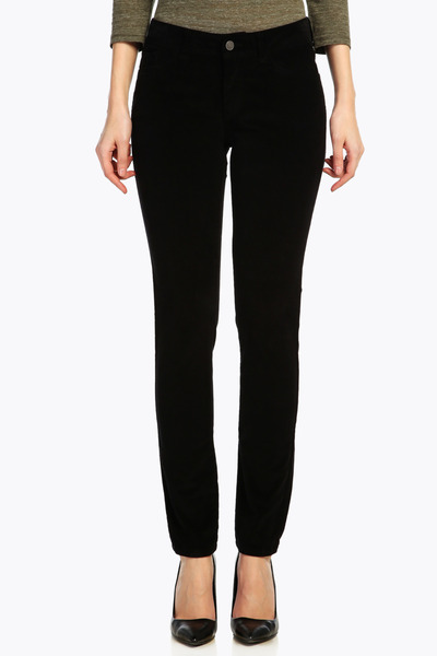 Lee Cooper Jamy Pantaloni negri pentru femei cu talie înaltă, slim fit, foart...