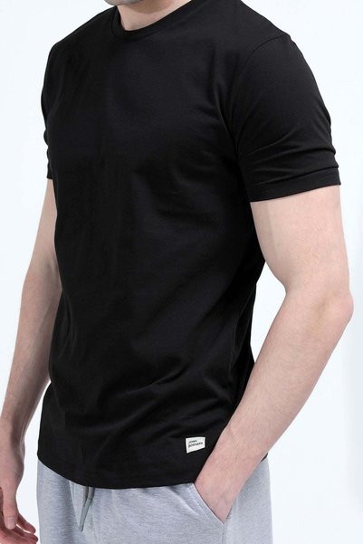 JB John Borners Men's Crew Neck Ornament Label 100% Cotton T-Shirt Black - 26Y 2020