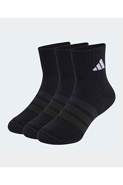adidas Pack of 3 Cushioned Sportswear Ankle Socks - Black
