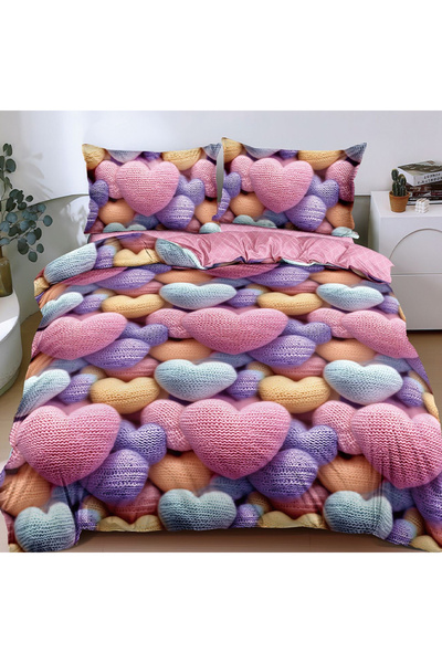 OEM Bed linen for double bed 2 people, 4 pieces, JHN, Satin cotton, AURA-0629