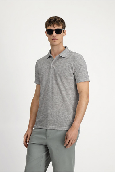 Kiğılı Polo Neck Regular Fit Embroidered Cotton T-Shirt