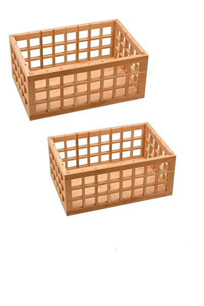 morponi 2-Piece Bamboo Cage Multi-Purpose Basket - Organizer