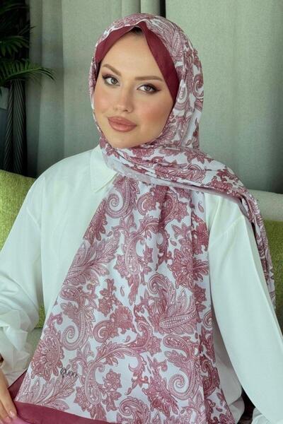 Şulemoda Giyim Ψηφιακό σάλι Aras Desen με σχέδιο, χρώμα μπορντό