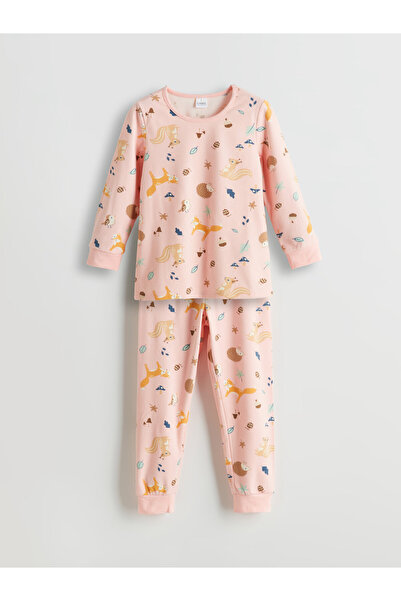 LC Waikiki Set de pijamale pentru fete cu guler rotund