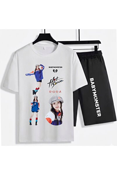 SVART WEAR Rora BabyMonster K-Pop unisex kratke hlače od 100% pamuka - set ma...