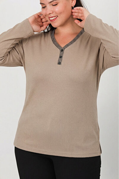 Lanze Υψηλής ποιότητας βαμβακερή χτενισμένη μπλούζα με ελαστική λαιμόκοψη V 405