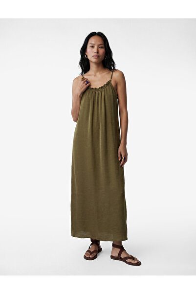 Koton Φόρεμα μίντι από σατέν ύφασμα Aerobin με λεπτές τιράντες και λεπτομέρει...