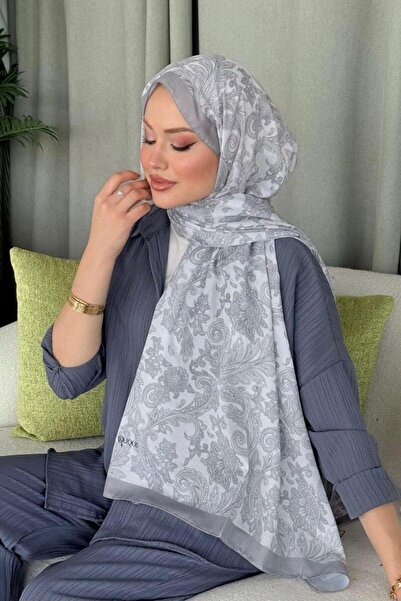 Şulemoda Giyim Ψηφιακό σάλι Aras Pattern Γκρι