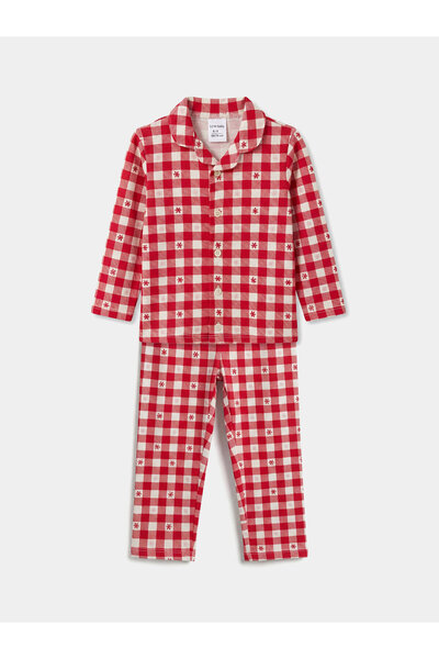 LC Waikiki Set de pijamale pentru fetițe cu model în carouri
